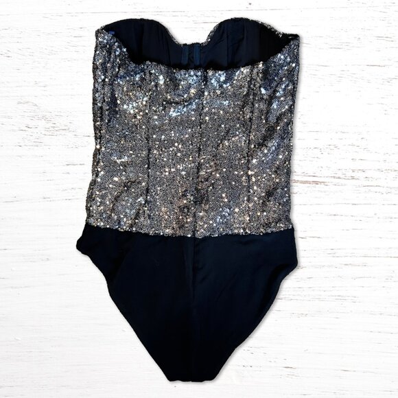 House of Harlow 1960 x REVOLVE Teri Sequin Bodysuit in Size Large Fully Lined - Picture 9 of 14